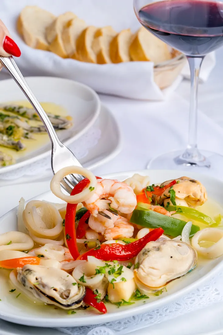 Ceviche de camarón, shrimp cured in citrus at Los Gallegos Miami