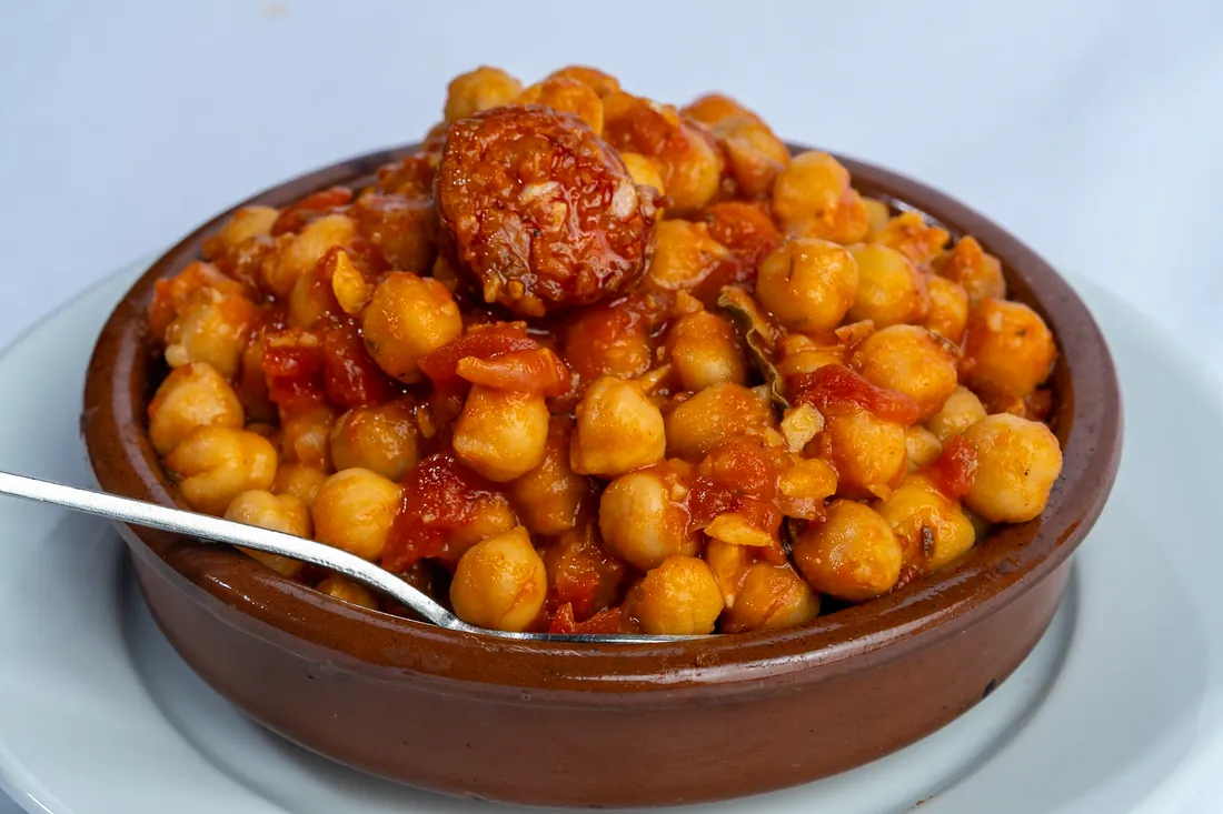 Garbanzos con chorizo, chickpeas stewed with chorizo at Los Gallegos Miami