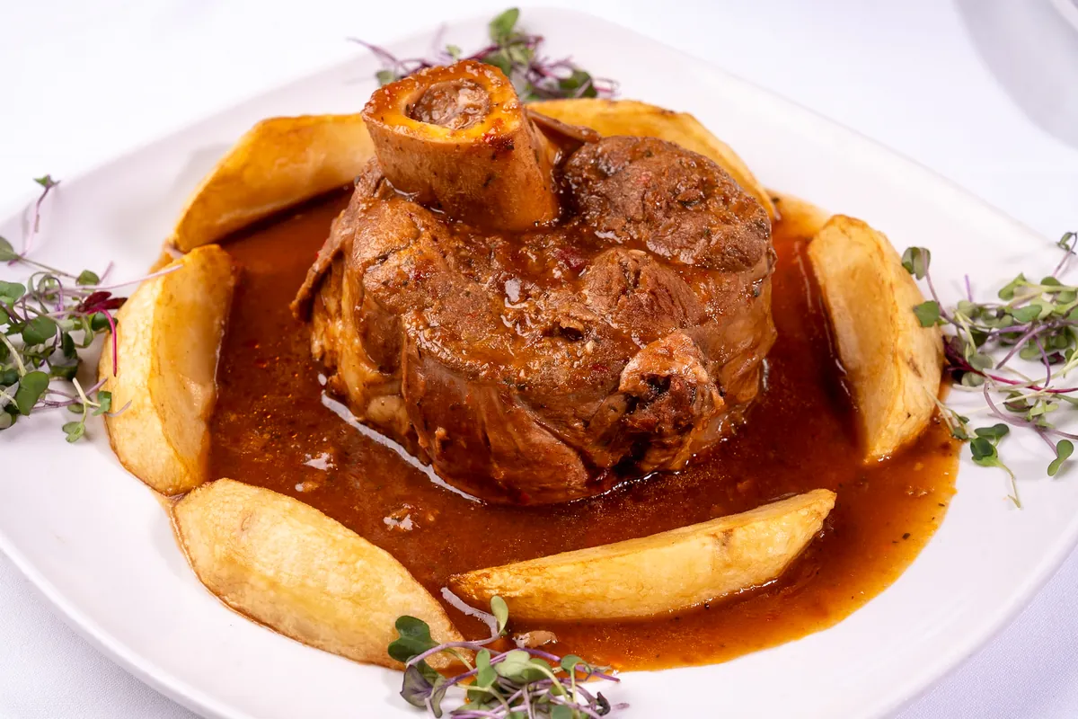 Ossobuco, slow-braised veal shank at Los Gallegos Miami