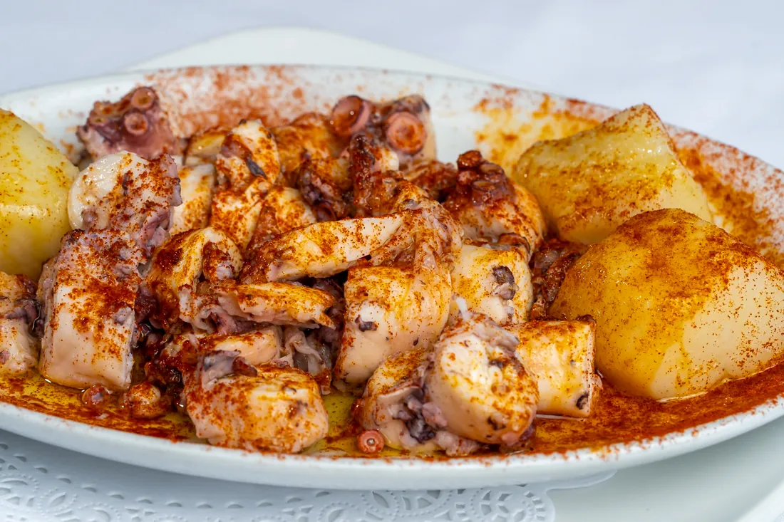 Pulpo a la Gallega, Galician octopus with paprika and olive oil at Los Gallegos in Miami, Florida